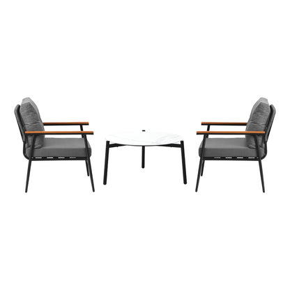Outdoor Patio Set 50cm/70cm Table with  Armchairs