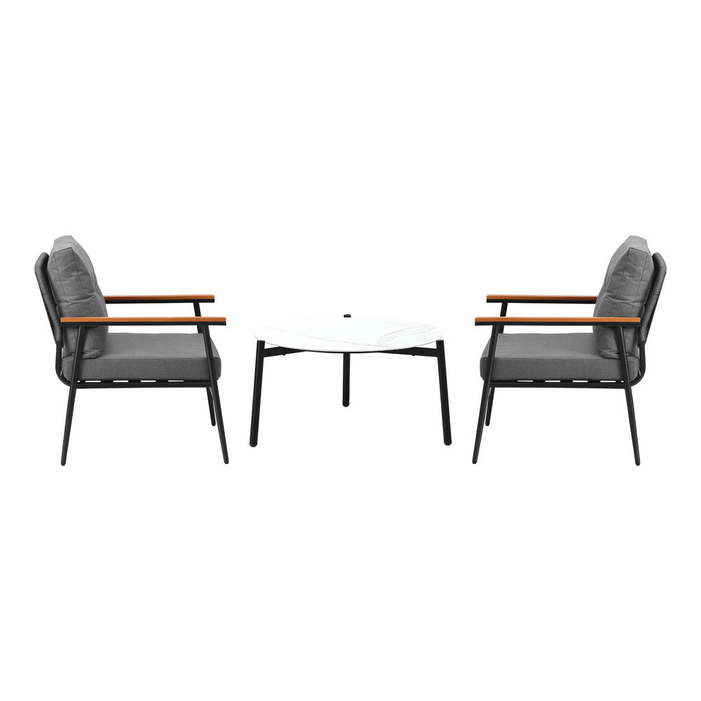Outdoor Patio Set 50cm/70cm Table with  Armchairs