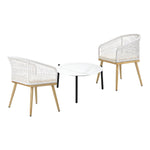 Outdoor Patio Set 50/70 cm Table Beige and Natural Chairs