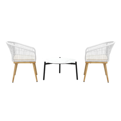 3pcs  Seater Outdoor Patio Set 50/70 cm Table Beige and Natural Chairs