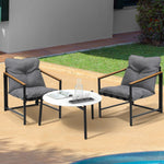 2/4 Seater Outdoor Patio Set 70CM Round White Marble Table