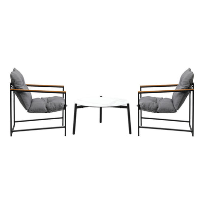 2/4 Seater Outdoor Patio Set 70CM Round White Marble Table
