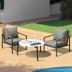 3/4/5PCS Outdoor Lounge Set White 70cm Coffee Table Chairs