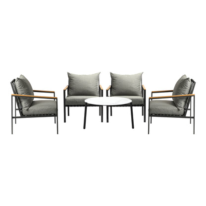 3/4/5PCS Outdoor Lounge Set White 70cm Coffee Table Chairs