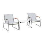 3PCS Outdoor Bistro Set Patio Chair 50cm Coffee Table Textilene