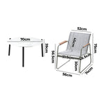 3PCS Outdoor Bistro Set Patio Chair 50cm Coffee Table Textilene