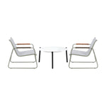 3PCS Outdoor Bistro Set Patio Chair 50cm Coffee Table Textilene