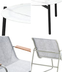 3PCS Outdoor Bistro Set Patio Chair 50cm Coffee Table Textilene