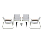 Outdoor Patio Set 70cm Round Table with 4x Chairs Garden Furniture Set Grey