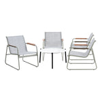 Outdoor Patio Set 70cm Round Table with 4x Chairs Garden Furniture Set Grey