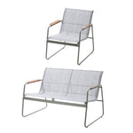 Outdoor Lounge Set 4 Seater Patio Chairs 70cm White Table