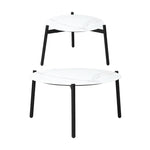 6PCS Outdoor Lounge Set White 50/70cm Coffee Table Chairs