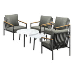 Outdoor Patio Lounge Set White 50/70cm Coffee Table Set Chairs