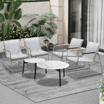 6PCS Outdoor Patio Set 4x Chairs with Coffee Table Textilene Garden Set