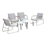 6PCS Outdoor Patio Set 4x Chairs with Coffee Table Textilene Garden Set