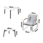 6PCS Outdoor Patio Set 4x Chairs with Coffee Table Textilene Garden Set