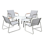 6PCS Outdoor Patio Set 4x Chairs with Coffee Table Textilene Garden Set