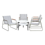 6PCS Outdoor Patio Set 4x Chairs with Coffee Table Textilene Garden Set