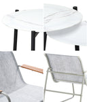 6PCS Outdoor Patio Set 4x Chairs with Coffee Table Textilene Garden Set