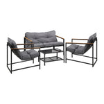 4 Seater Outdoor Lounge Sofa Set Patio Chairs Table