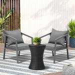 Outdoor Patio Set Ice Bucket Black/Brown Table Bistro Setting 3pcs