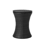 Outdoor Patio Set Ice Bucket Table Black/Brown Bistro Setting 3pcs