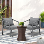 Outdoor Patio Set Ice Bucket Black/Brown Table Bistro Setting 3pcs