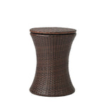 Outdoor Patio Set Ice Bucket Black & Brown Table Rattan Bistro Set 3pcs