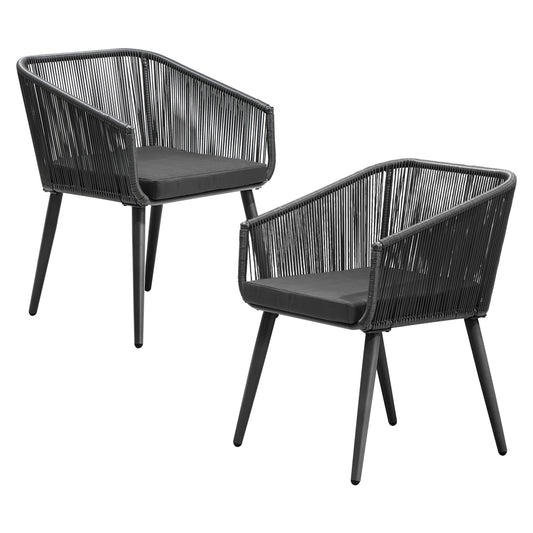 Outdoor Furniture Lounge Setting Chairs Set of 2 Bistro Patio Garden Set