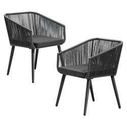 Outdoor Furniture Lounge Setting Chairs Set of 2 Bistro Patio Garden Set