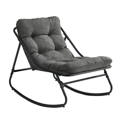 Outdoor Rocking Chair Grey Fabric 66x100x85cm