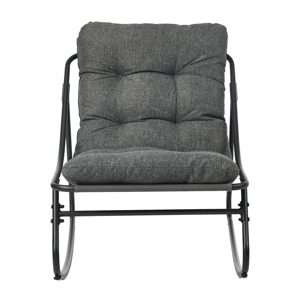 Outdoor Rocking Chair Grey Fabric 66x100x85cm