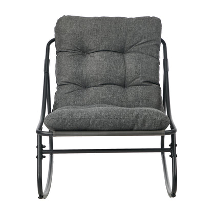 Outdoor Rocking Chair Grey Fabric 66x100x85cm