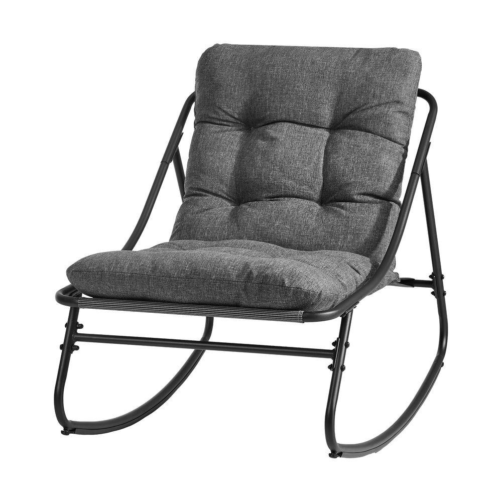 Outdoor Rocking Chair Grey Fabric 66x100x85cm