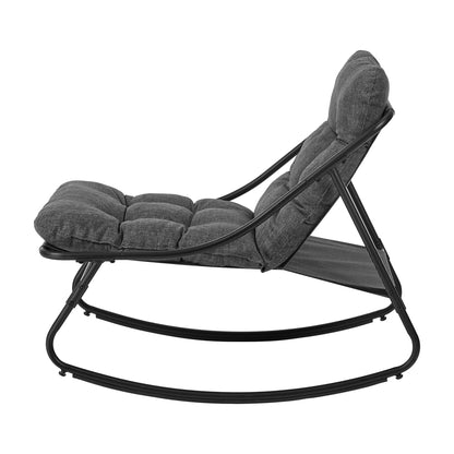 Outdoor Rocking Chair Grey Fabric 66x100x85cm