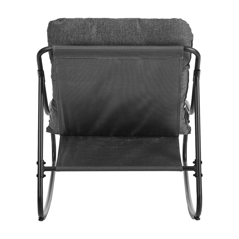 Outdoor Rocking Chair Grey Fabric 66x100x85cm