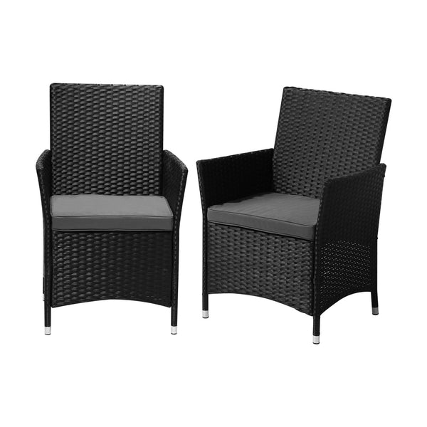  Outdoor Dining Chairs Rattan Outdoor Patio Chairs Furniture Set of 2