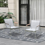 2PCS Outdoor Patio Armchair Textilene Weather-Resistant Garden Balcony Furniture