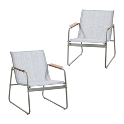 2PCS Outdoor Patio Armchair Textilene Weather-Resistant Garden Balcony Furniture