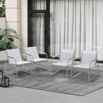 4PCS Outdoor Patio Armchairs Textilene Garden Chairs Set Weather-Resistant