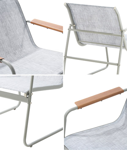 4PCS Outdoor Patio Armchairs Textilene Garden Chairs Set Weather-Resistant