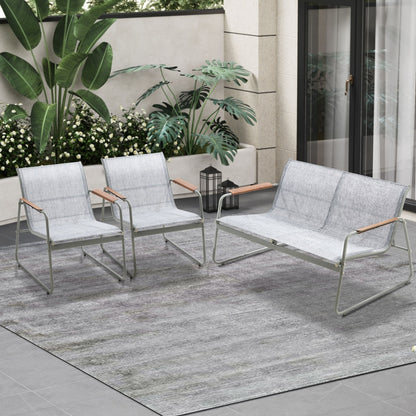 4 Seater Outdoor Lounge Patio Set Bench Textilene Sofa