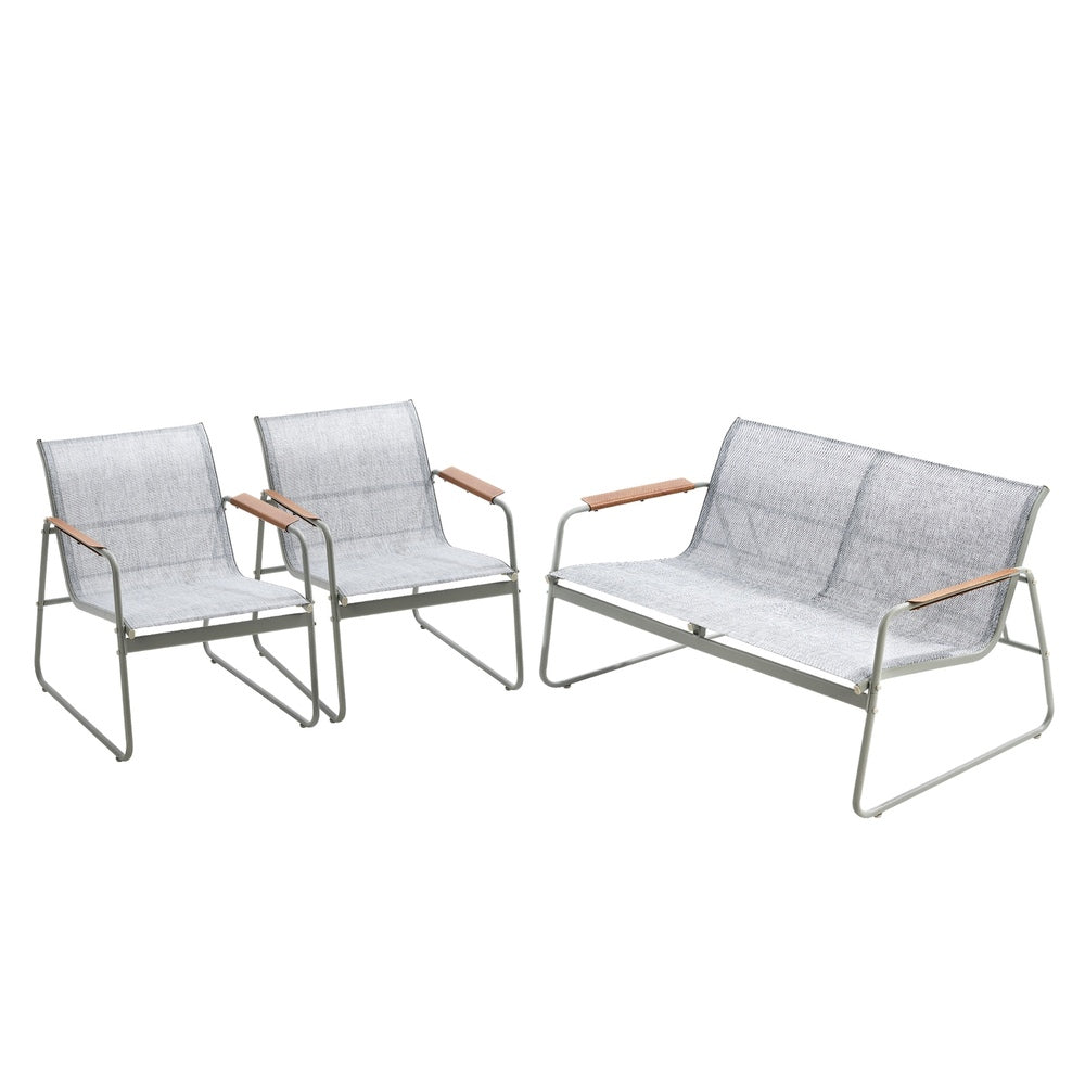 4 Seater Outdoor Lounge Patio Set Bench Textilene Sofa