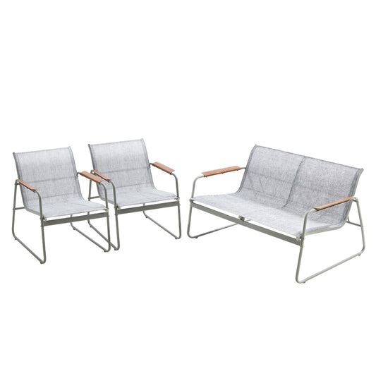 4 Seater Outdoor Lounge Patio Set Bench Textilene Sofa