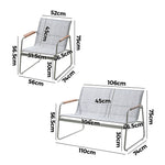 4 Seater Outdoor Lounge Patio Set Bench Textilene Sofa