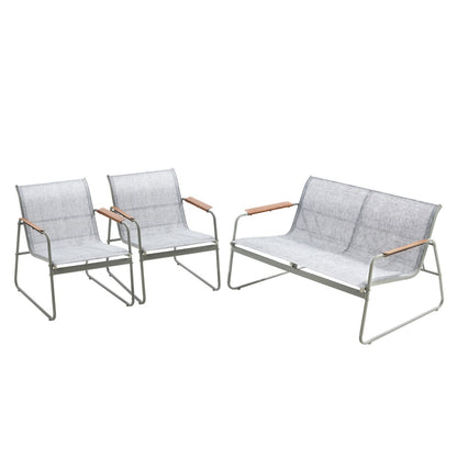 4 Seater Outdoor Lounge Patio Set Bench Textilene Sofa