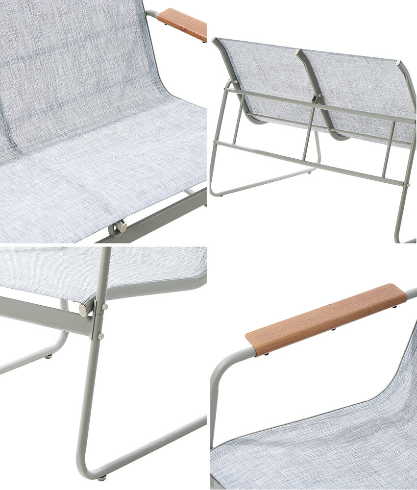 4 Seater Outdoor Lounge Patio Set Bench Textilene Sofa