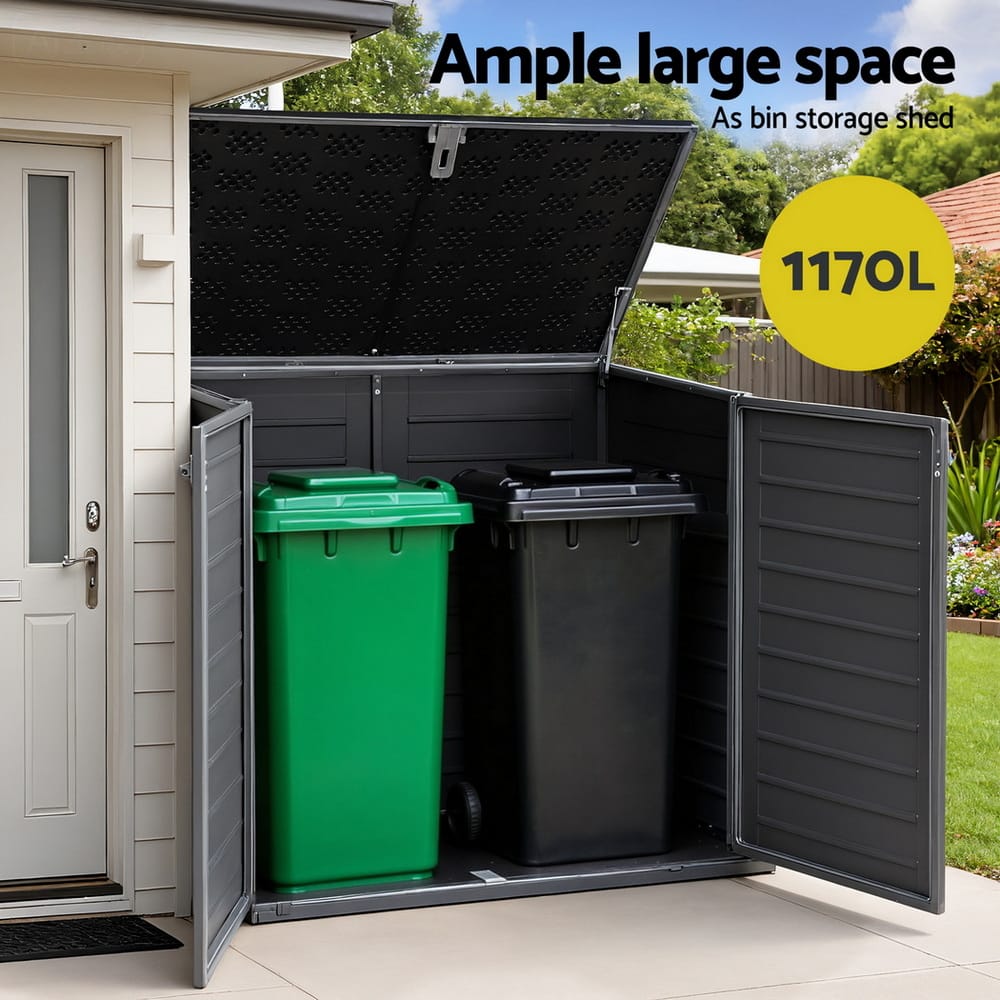 Outdoor Storage Box Large Grey 140x82x121cm