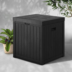 Outdoor Storage Box 195L Organiser Garden Bench Deck Toy Shed Tool Black