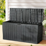 Outdoor Storage Box 220L Lockable Organiser Garden Deck Toy Shed Tool Black